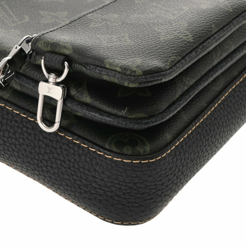 LOUIS VUITTON Monogram Trio 郵差包,綠色,M46340,來自 LV 秋季系列,男士帆布單肩包-5