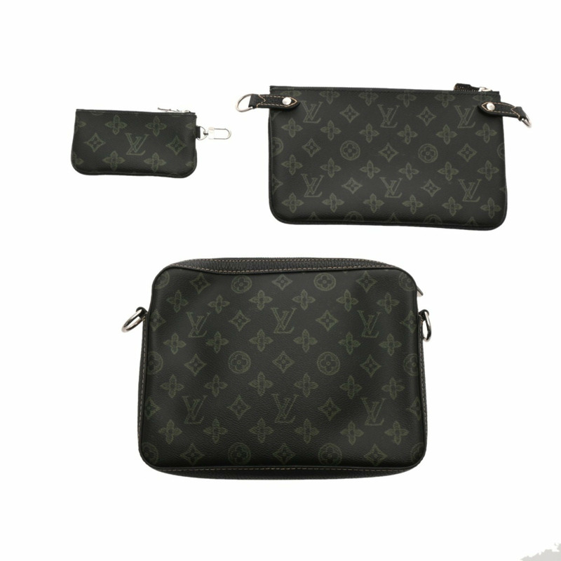 LOUIS VUITTON Monogram Trio 郵差包,綠色,M46340,來自 LV 秋季系列,男士帆布單肩包-8