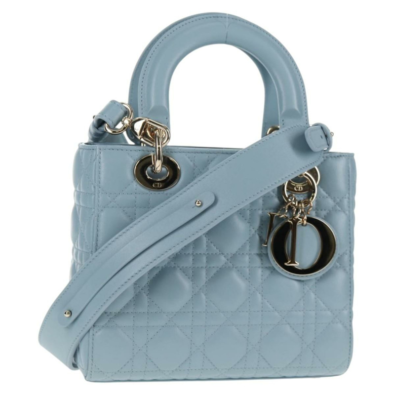 【日本直送】Christian Dior Canage 手提包 皮革 2 可選 淺藍色 金色 正品 135403M-0