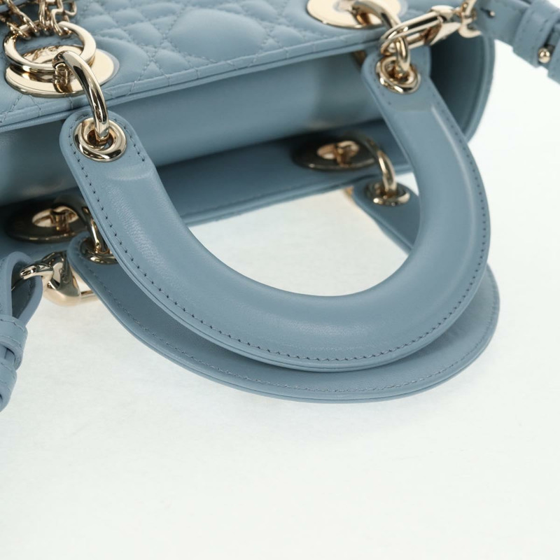 【日本直送】Christian Dior Canage 手提包 皮革 2 可選 淺藍色 金色 正品 135403M-6