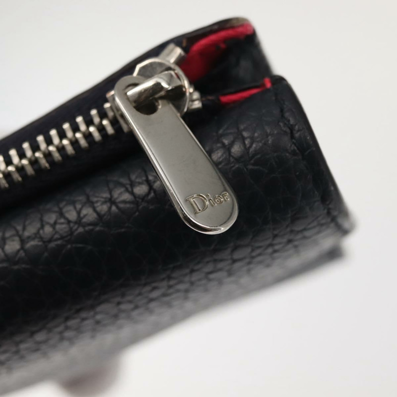 【日本直送】Christian Dior 雙折皮夾 皮革 海軍藍 正品 am9127-8