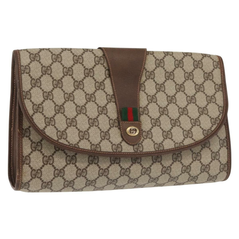 【日本直送】GUCCI GG Supreme Web Sherry Line 包款 PVC 米金色 156 01 031 正品 143329-0
