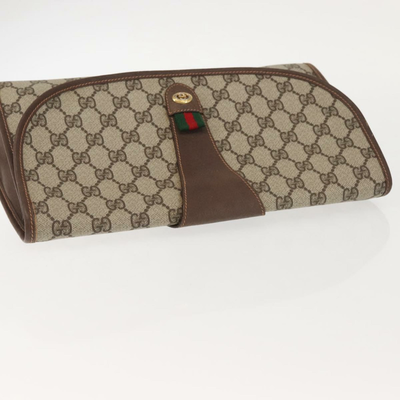 【日本直送】GUCCI GG Supreme Web Sherry Line 包款 PVC 米金色 156 01 031 正品 143329-5