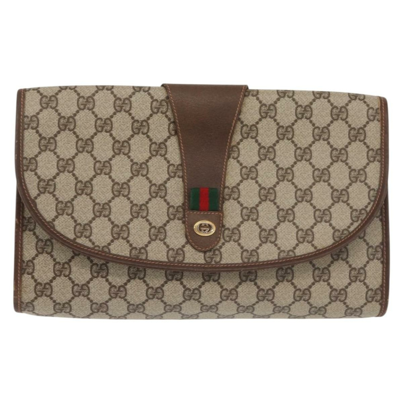 【日本直送】GUCCI GG Supreme Web Sherry Line 包款 PVC 米金色 156 01 031 正品 143329-12