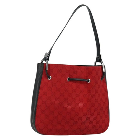 GUCCI GG 帆布單肩包 紅色 銀色 001 3748 正品 128164