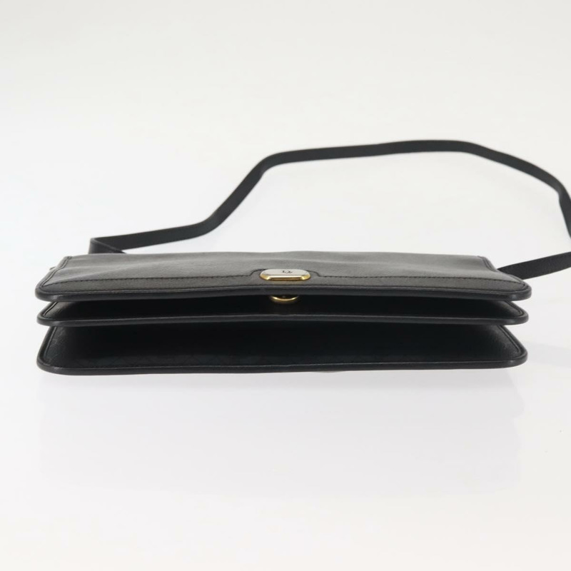 【日本直送】Christian Dior 肩背包 皮革 黑金 正品 BA6322-4