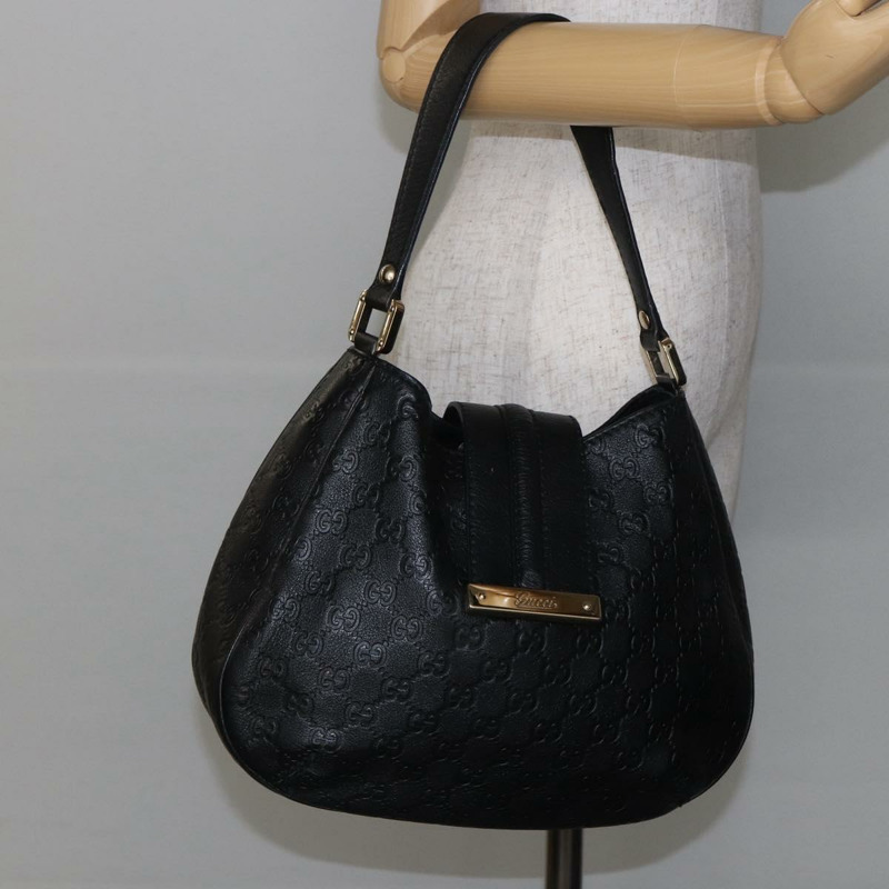 【日本直送】GUCCI GG 帆布 Guccissima 單肩包 皮革 黑金色 233608 正品 144630V-22