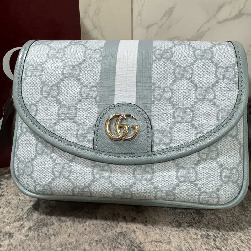 Gucci古馳772239/藍色雙G迷你掀蓋包-1
