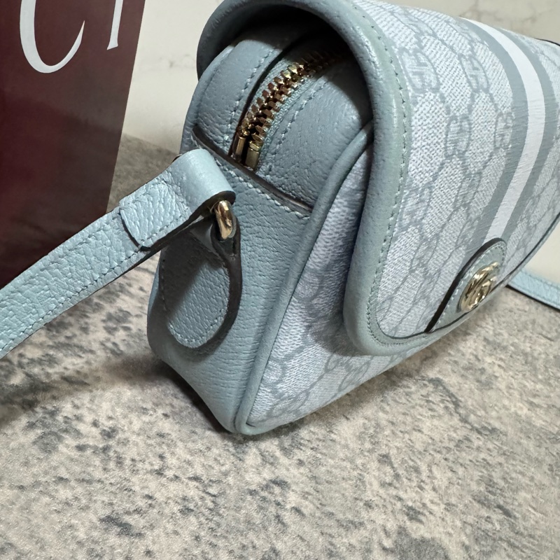 Gucci古馳772239/藍色雙G迷你掀蓋包-2