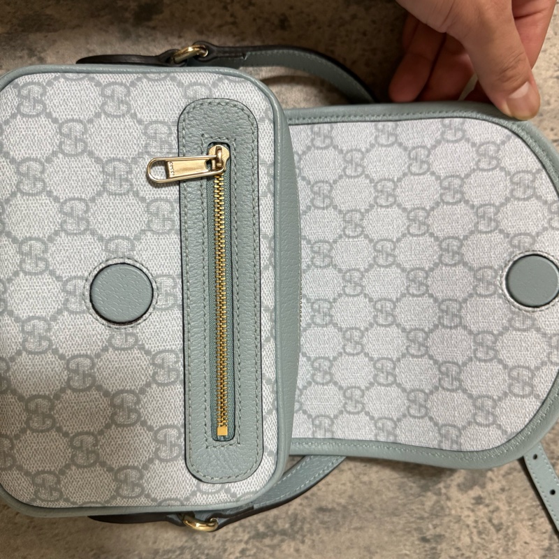 Gucci古馳772239/藍色雙G迷你掀蓋包-17