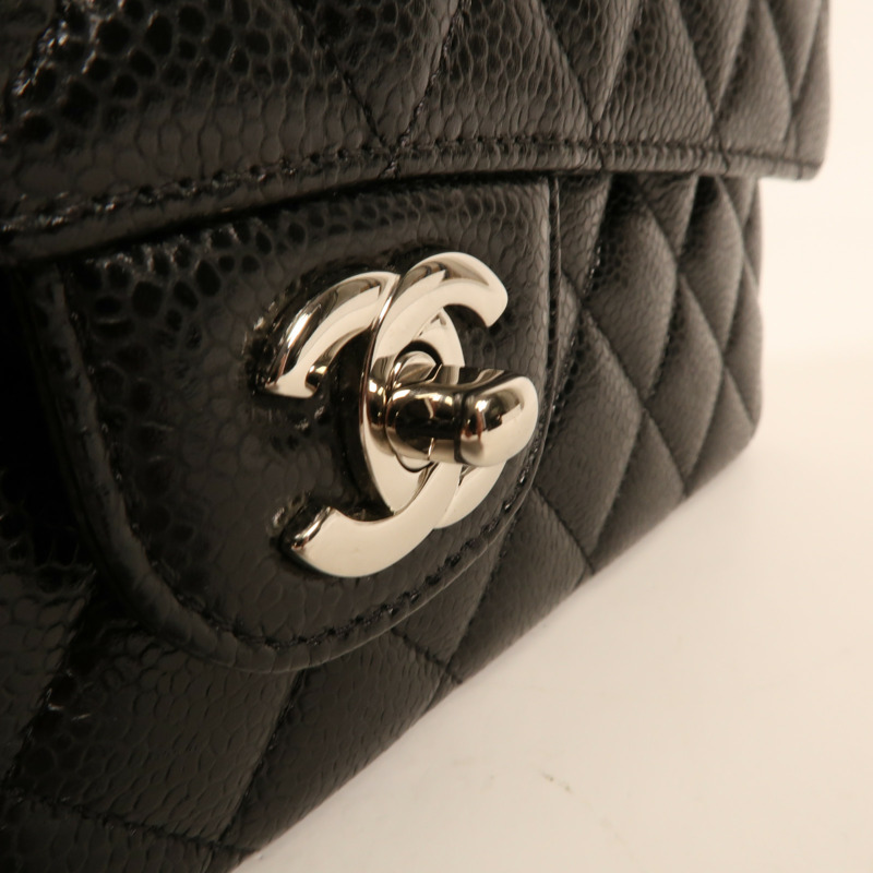 CHANEL 牛皮皮革Classic 25銀扣鏈帶肩背袋-9