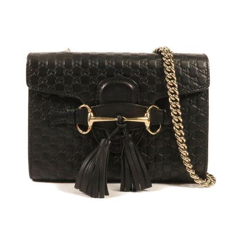 GUCCI 牛皮皮革Guccissima Mini Emily金扣鏈帶肩背袋