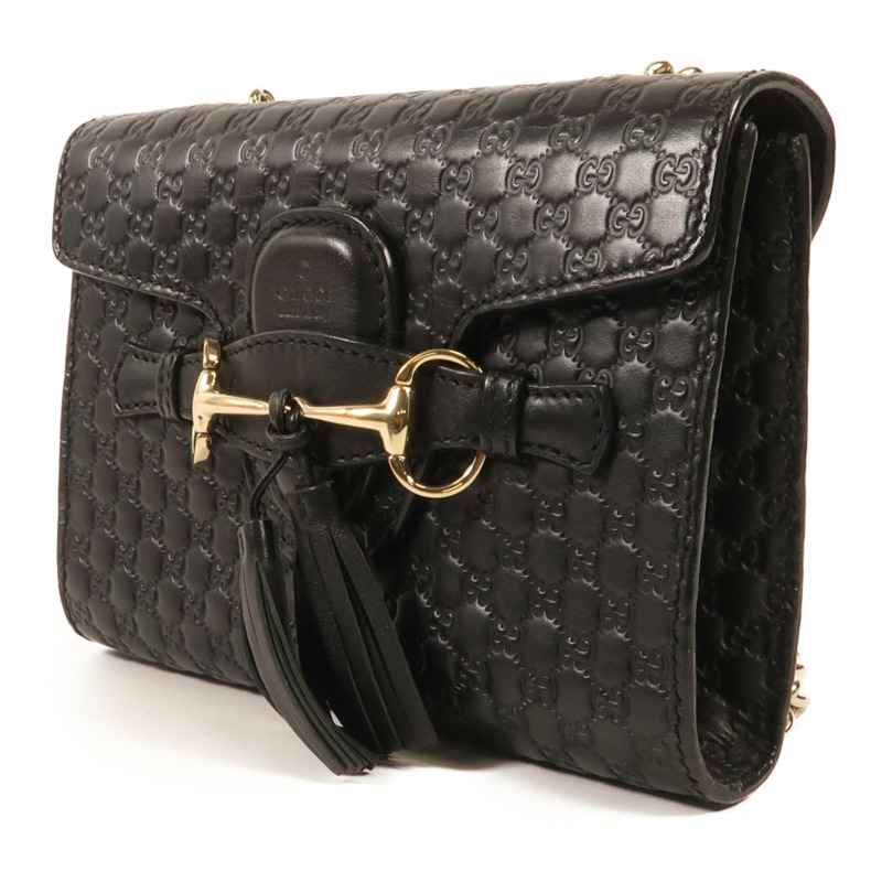 GUCCI 牛皮皮革Guccissima Mini Emily金扣鏈帶肩背袋-2