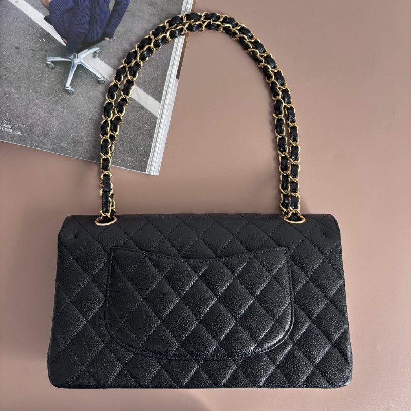 ::CHANEL:: A01112 Classic Flap 黑荔枝皮革 金雙C 經典 11.12 口蓋包 COCO 25-1