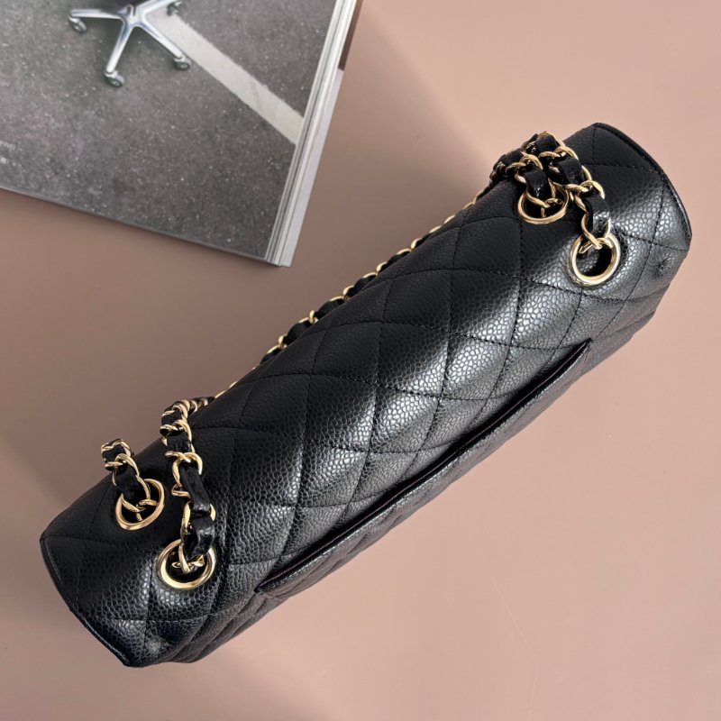 ::CHANEL:: A01112 Classic Flap 黑荔枝皮革 金雙C 經典 11.12 口蓋包 COCO 25-3
