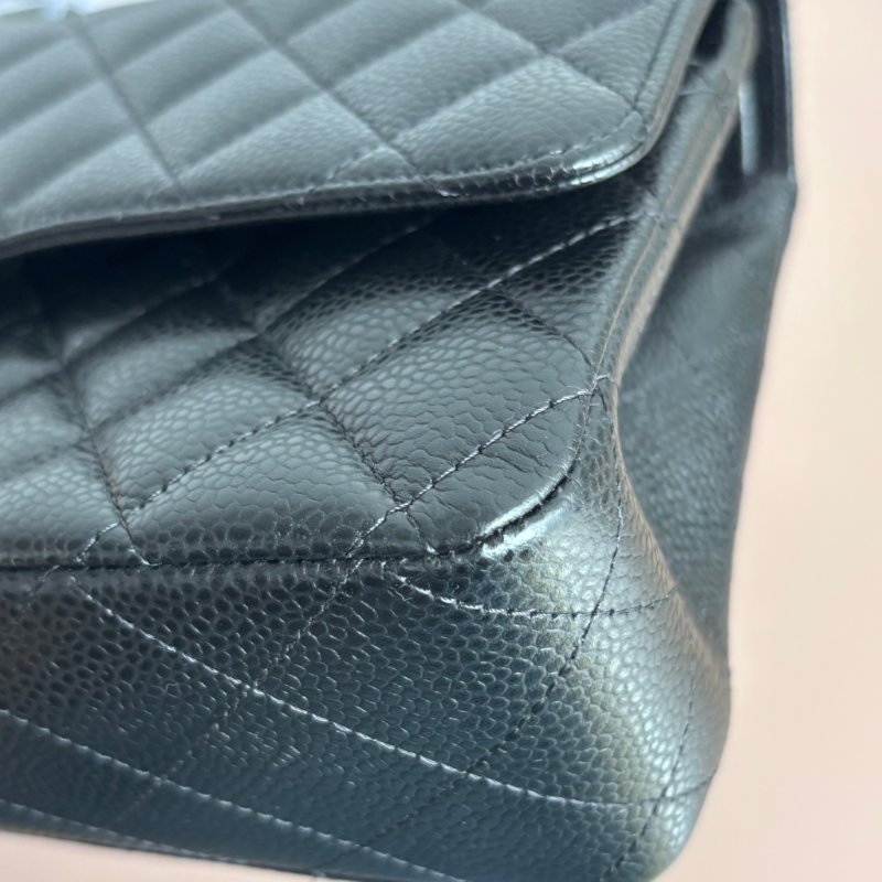::CHANEL:: A01112 Classic Flap 黑荔枝皮革 金雙C 經典 11.12 口蓋包 COCO 25-17
