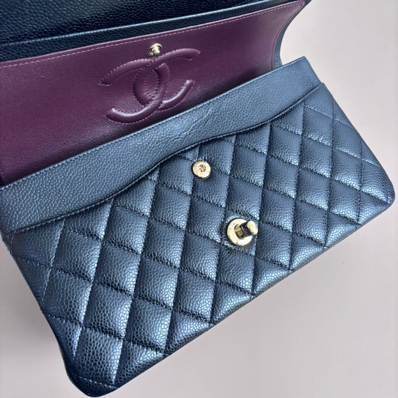 ::CHANEL:: A01112 Classic Flap 黑荔枝皮革 金雙C 經典 11.12 口蓋包 COCO 25-26