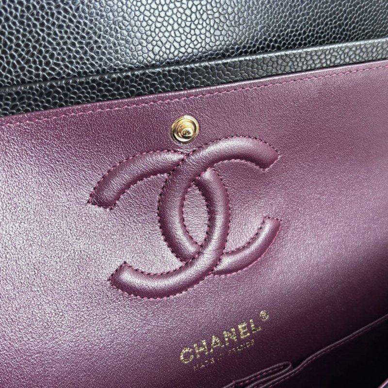 ::CHANEL:: A01112 Classic Flap 黑荔枝皮革 金雙C 經典 11.12 口蓋包 COCO 25-30