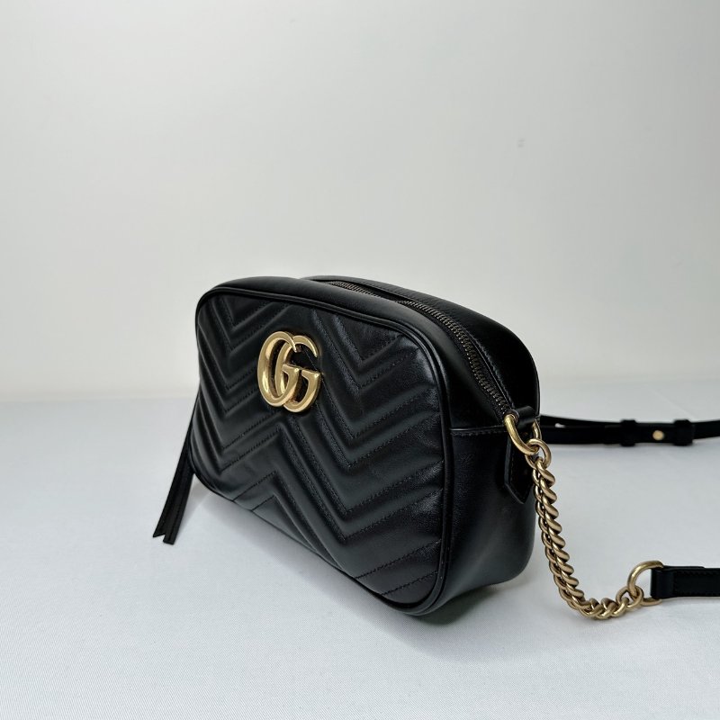 GUCCI GG Marmont黑金相機包-2