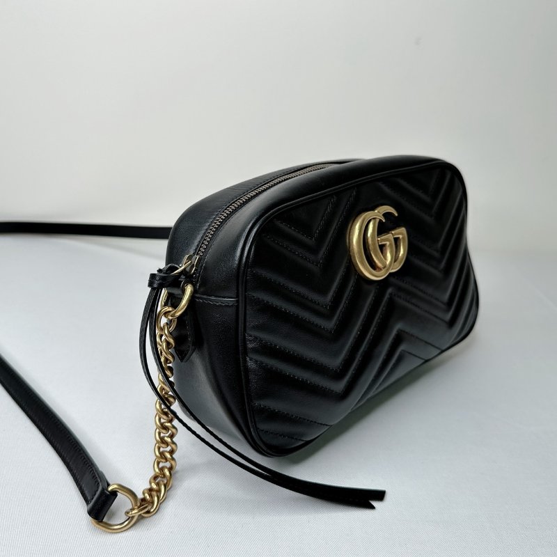 GUCCI GG Marmont黑金相機包-3