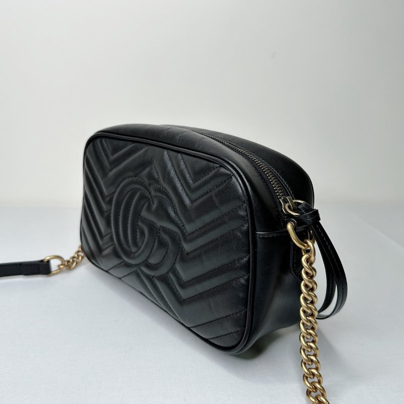 GUCCI GG Marmont黑金相機包-4