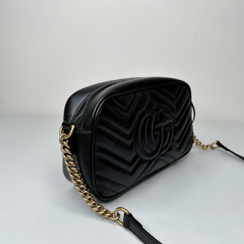 GUCCI GG Marmont黑金相機包-5