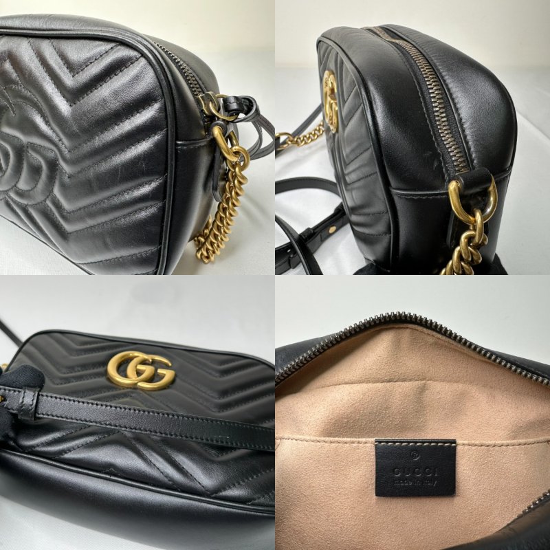 GUCCI GG Marmont黑金相機包-8