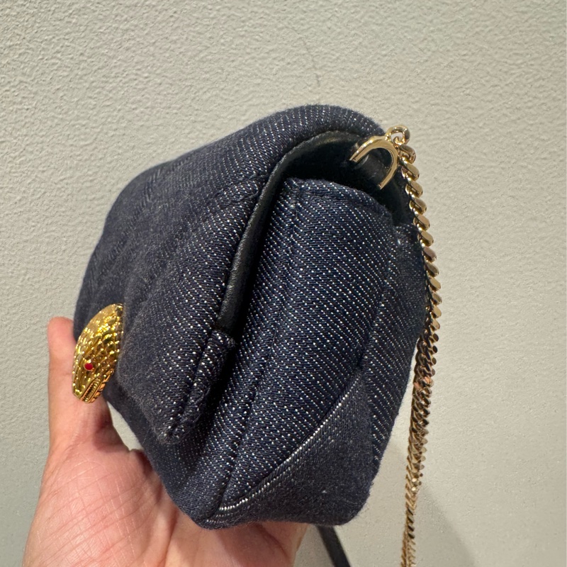 寶格麗 BVLGARI SERPENTI FOREVER 經典蛇頭迷你包(限定牛仔)-4