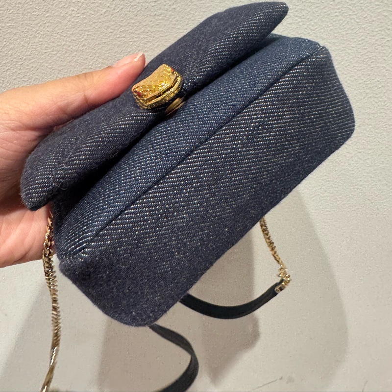 寶格麗 BVLGARI SERPENTI FOREVER 經典蛇頭迷你包(限定牛仔)-5