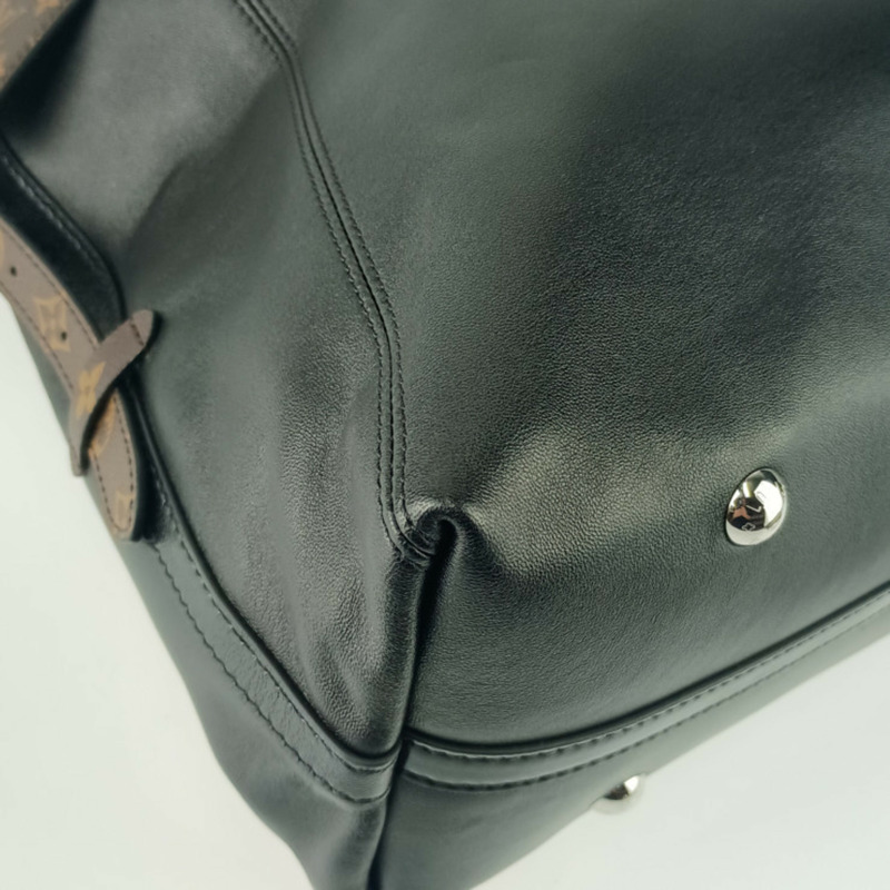 LOUIS VUITTON 路易威登 Vibe Carryall 單肩包 MM M25143 黑色棕色小羊皮 Monogram 帆布 男女通用-5