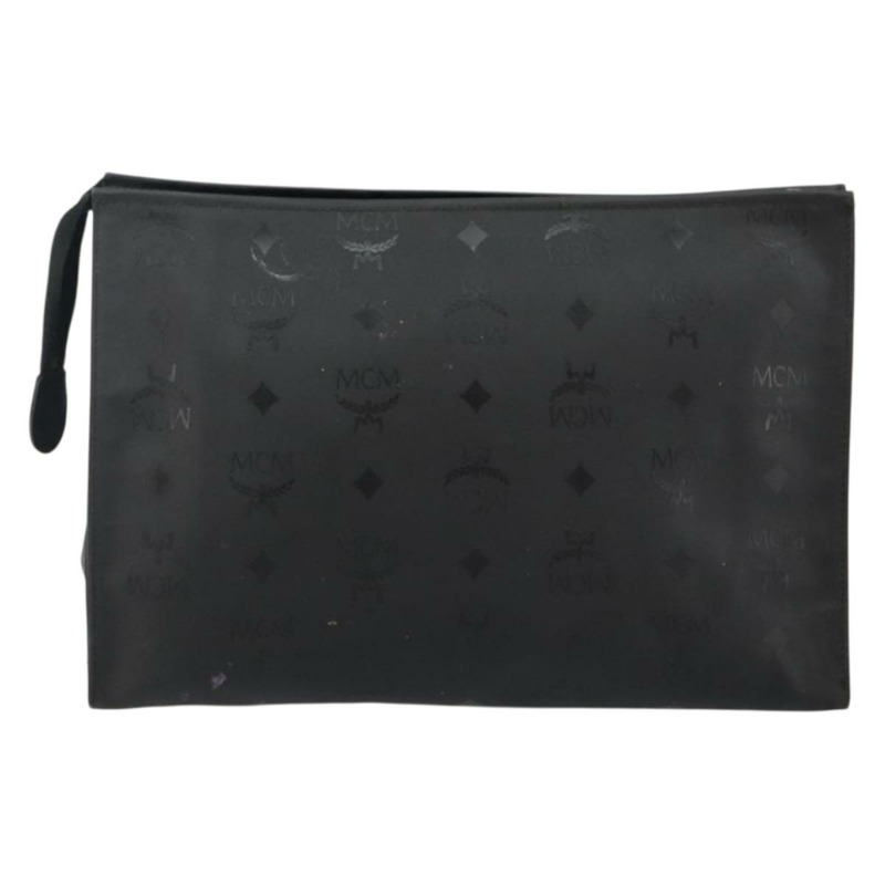 【日本直送】MCM Logo 圖案 Vicetos 手拿包 PVC 黑色 正品 am9105-1