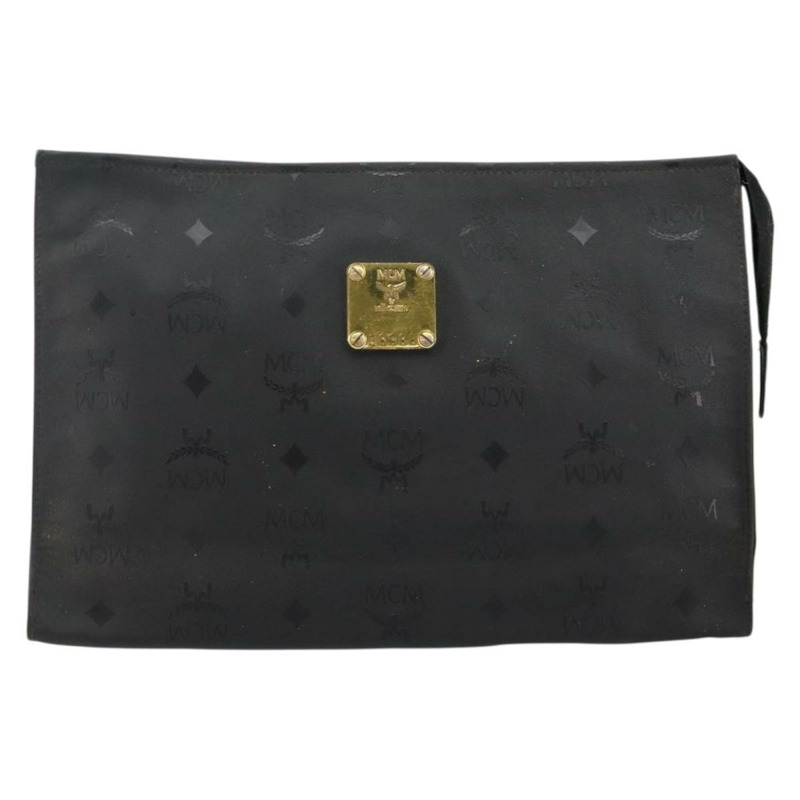 【日本直送】MCM Logo 圖案 Vicetos 手拿包 PVC 黑色 正品 am9105-12
