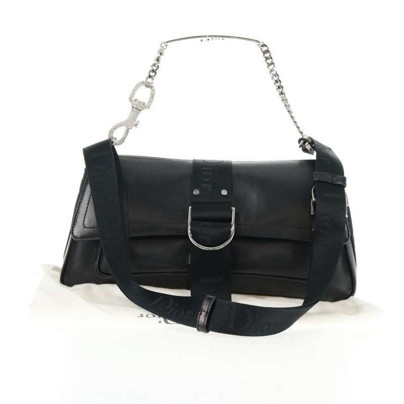【日本直送】Christian Dior Hardcore 肩背包 皮革 2 向 銀色 黑色 正品 hk2967V-11