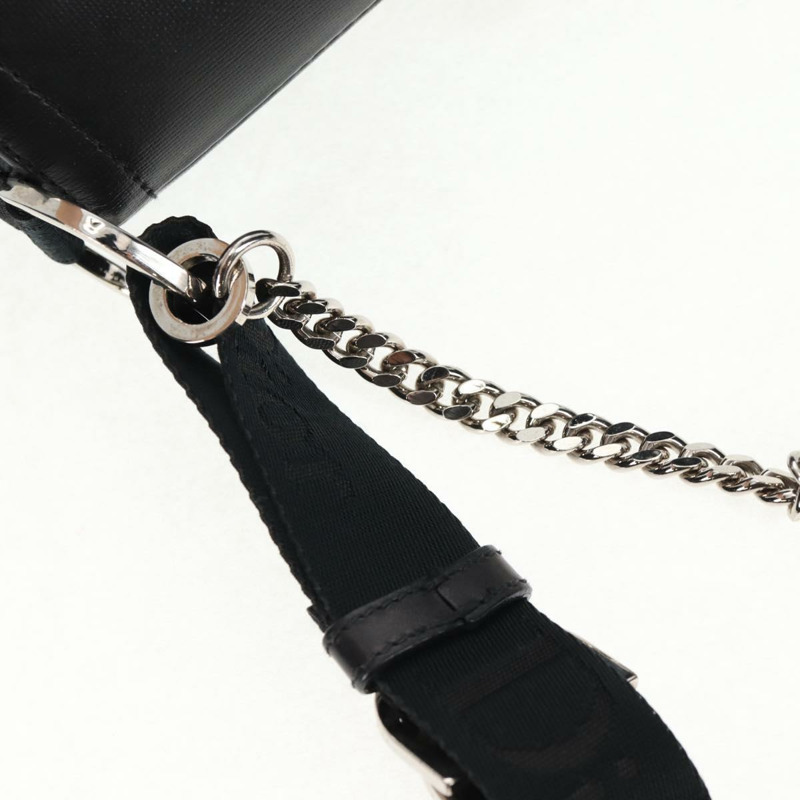 【日本直送】Christian Dior Hardcore 肩背包 皮革 2 向 銀色 黑色 正品 hk2967V-14
