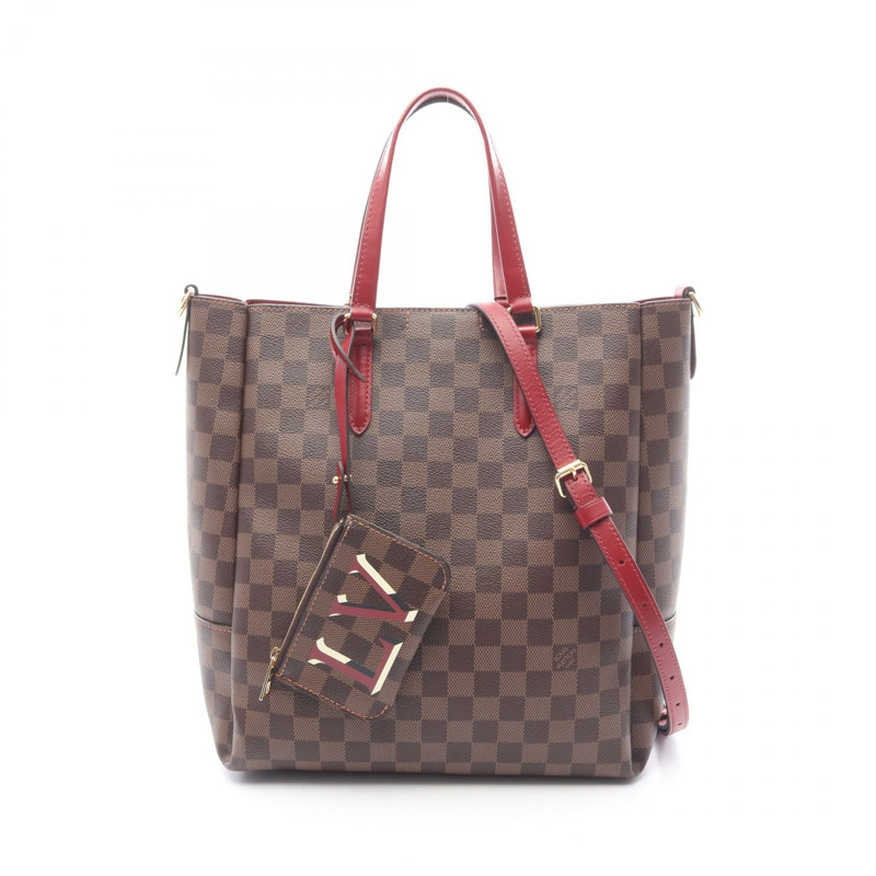 路易威登 Belmont NV MM 單肩托特包 N60293 Damier Ebene 櫻桃莓色-0