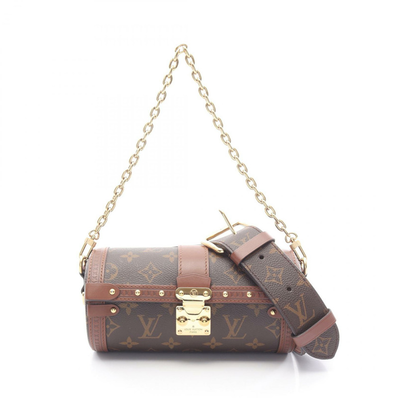 LOUIS VUITTON Papillon Trunk 鏈條單肩包 M57835 Monogram 帆布 二手 LV-0