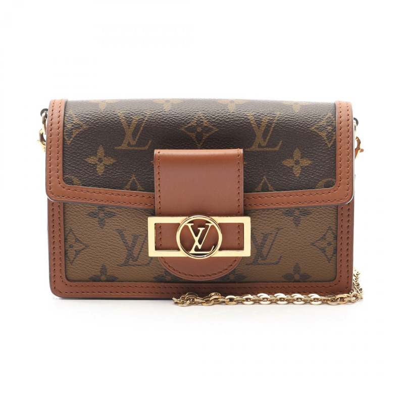 LOUIS VUITTON Portefeuille Dauphine 鏈條單肩包 M68746 Monogram Reverse-0