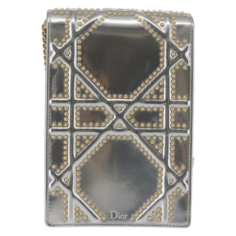 【日本直送】Christian Dior 鏈條單肩包 琺瑯銀色 正品 128918-1