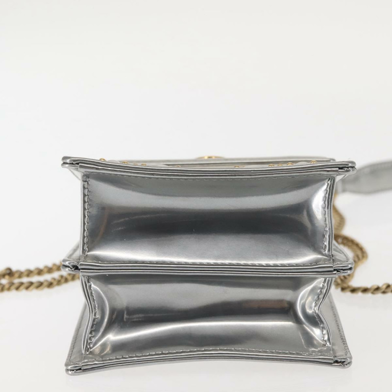 【日本直送】Christian Dior 鏈條單肩包 琺瑯銀色 正品 128918-4