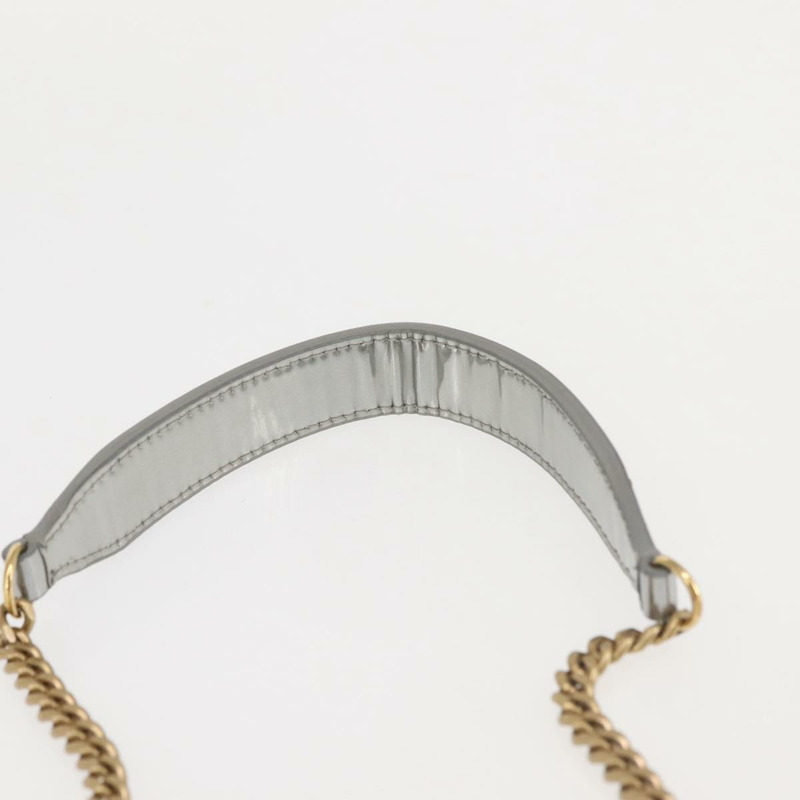 【日本直送】Christian Dior 鏈條單肩包 琺瑯銀色 正品 128918-7