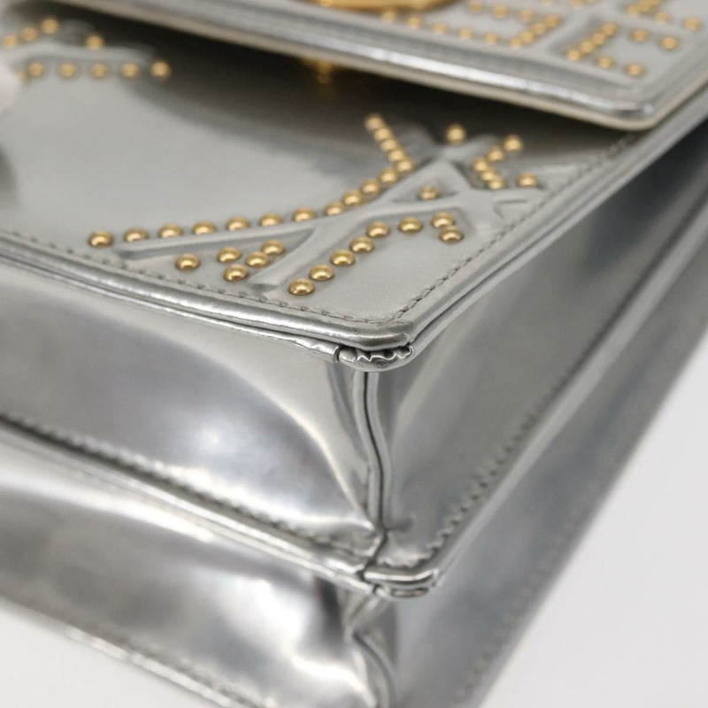 【日本直送】Christian Dior 鏈條單肩包 琺瑯銀色 正品 128918-13