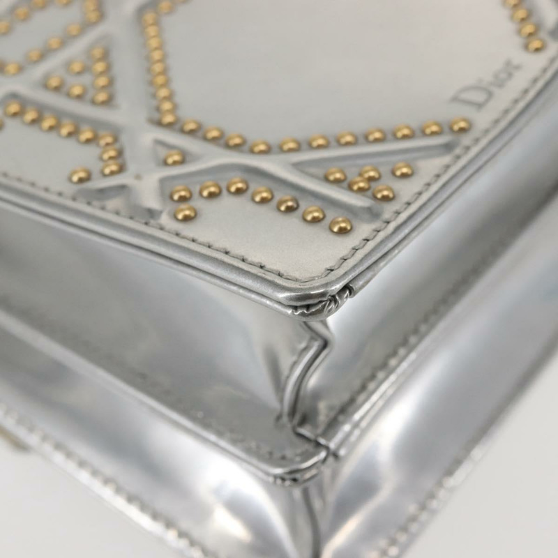 【日本直送】Christian Dior 鏈條單肩包 琺瑯銀色 正品 128918-14