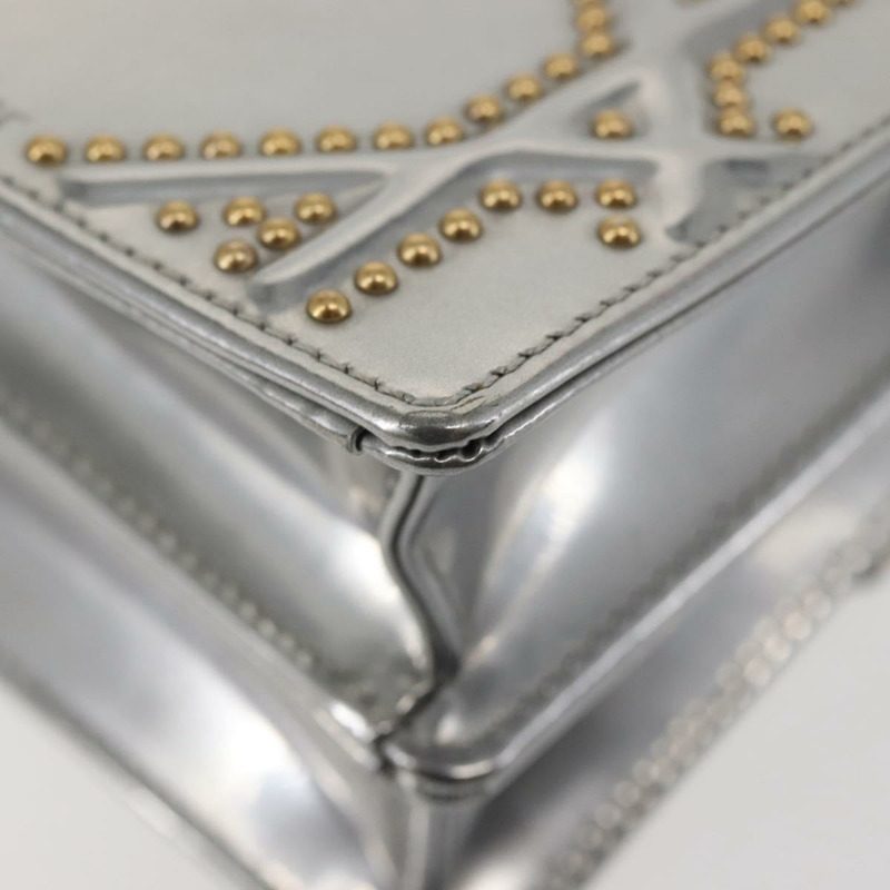 【日本直送】Christian Dior 鏈條單肩包 琺瑯銀色 正品 128918-15