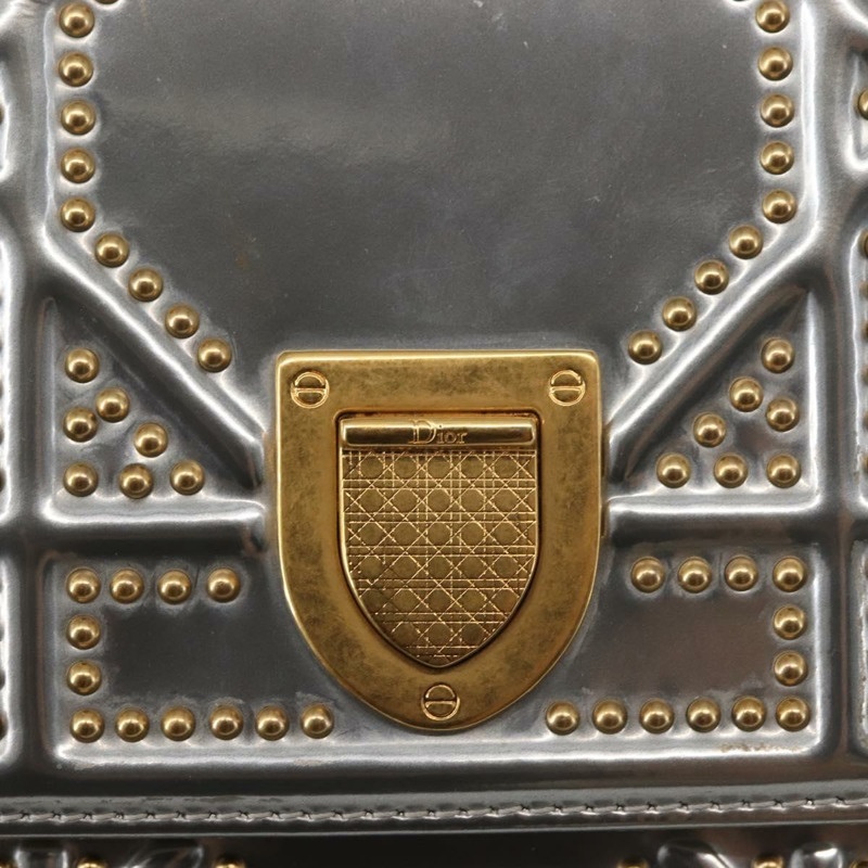 【日本直送】Christian Dior 鏈條單肩包 琺瑯銀色 正品 128918-17