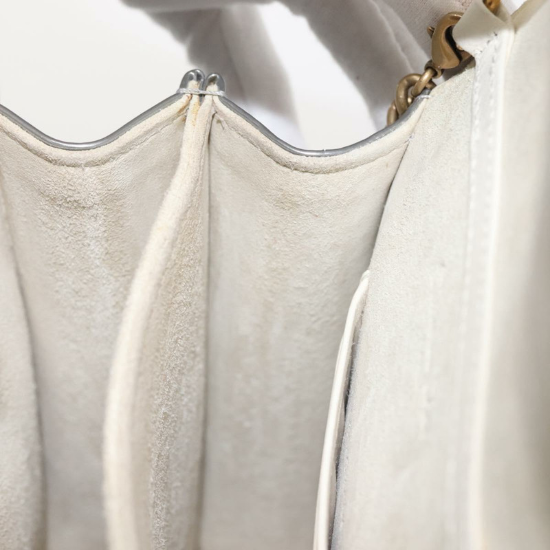 【日本直送】Christian Dior 鏈條單肩包 琺瑯銀色 正品 128918-20