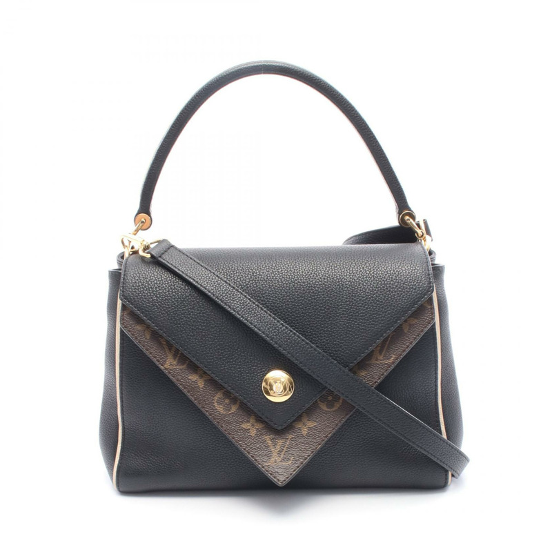 LOUIS VUITTON Doble V 肩部斜背包 M54439 Monogram 皮革黑色-0