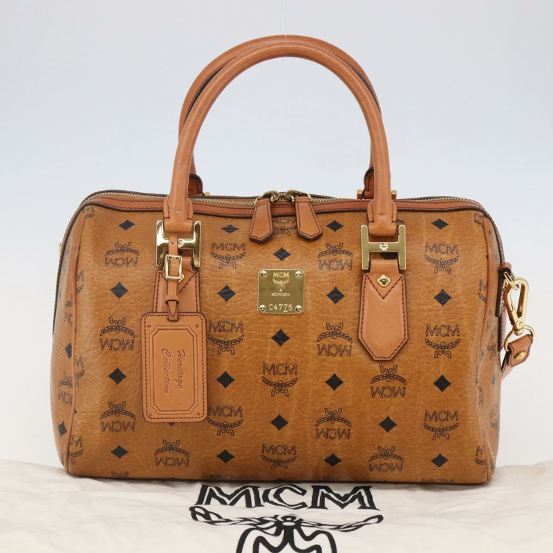 【日本直送】MCM Vicetos 標誌手提包 PVC 兩用款 棕金色 正品 142555-11