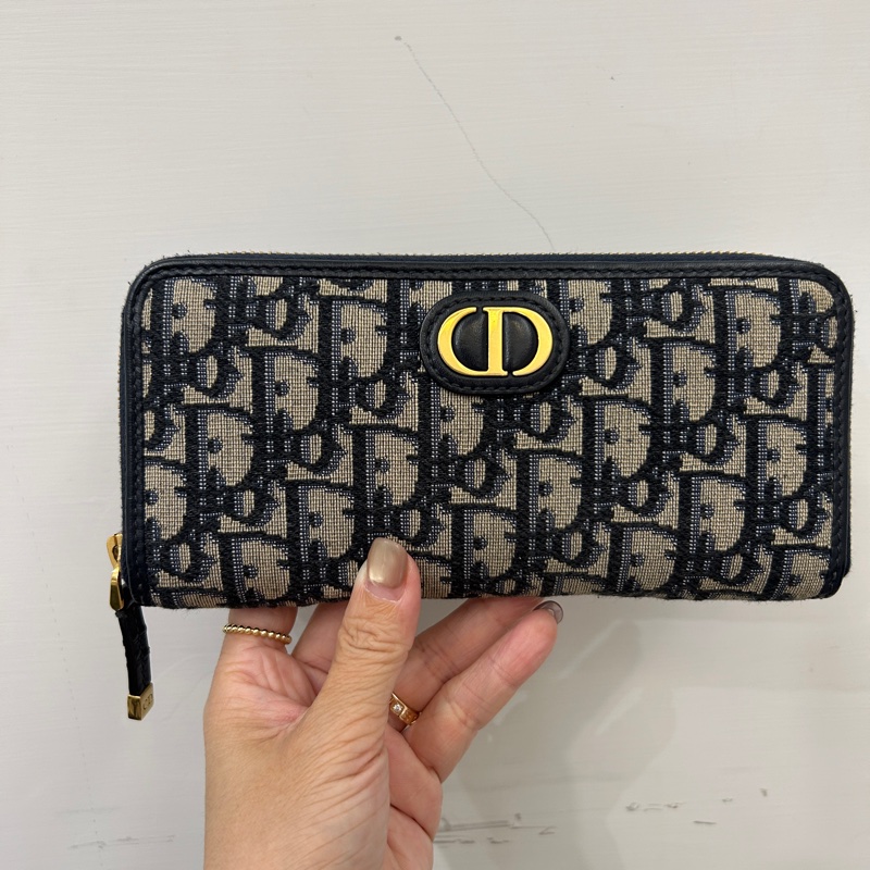 Dior 藍緹花布Montaigne ㄇ拉8卡長夾-0