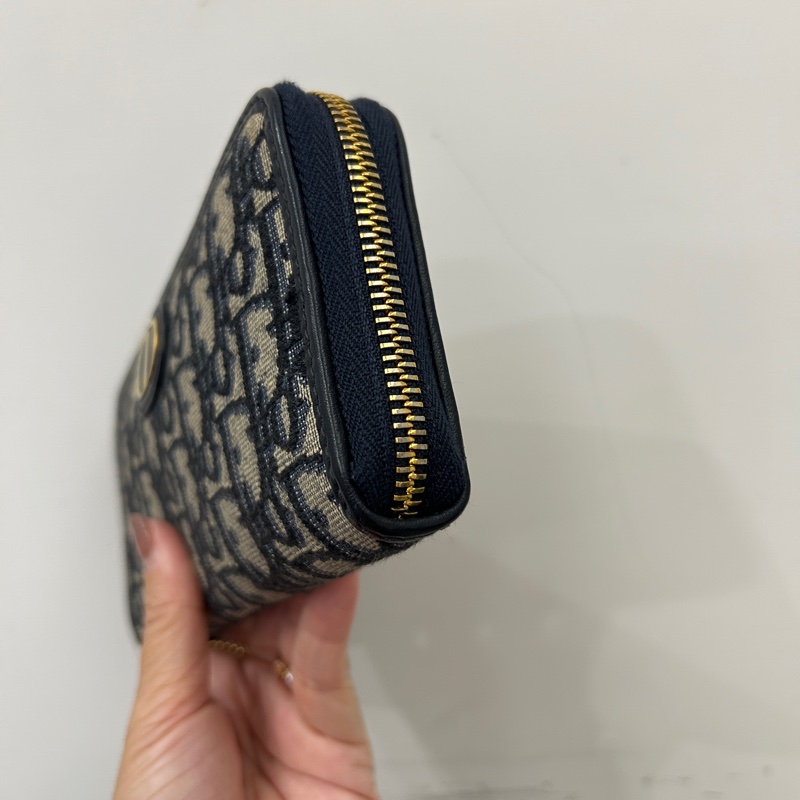 Dior 藍緹花布Montaigne ㄇ拉8卡長夾-1