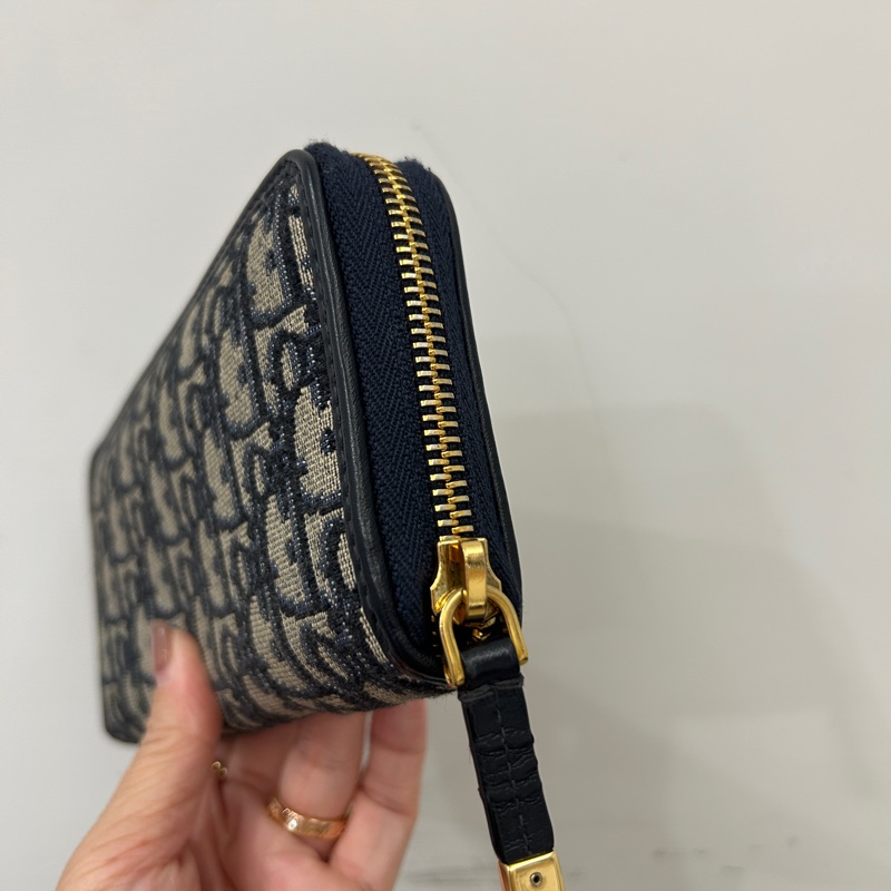 Dior 藍緹花布Montaigne ㄇ拉8卡長夾-2